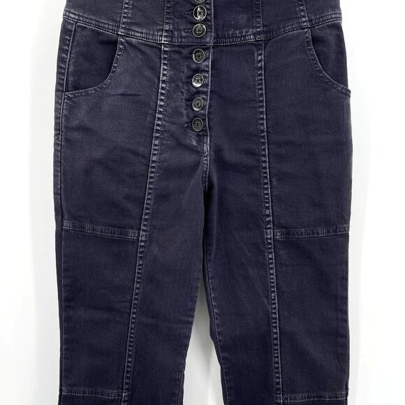 ULLA JOHNSON Ellis Jeans Charcoal Size 2 Black Gray Denim High Rise Kick Flare - Picture 5 of 16